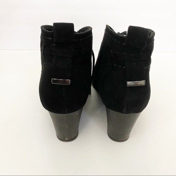 Black Wedge Lace Up SO Ankle Heeled Booties - Picture 5 of 7